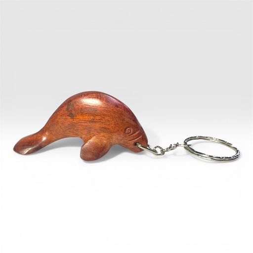 Llavero madera tallado vaca marina
